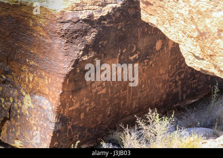 ancient petroglyphs in the Painted Desert of Arizona Stock Photo