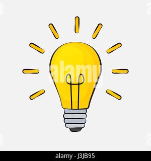 Idea Bulb Flat Design Icon. Vector Illustration Stock Vector