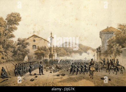 Giuseppe Garibaldi occupying Varese... Stock Photo