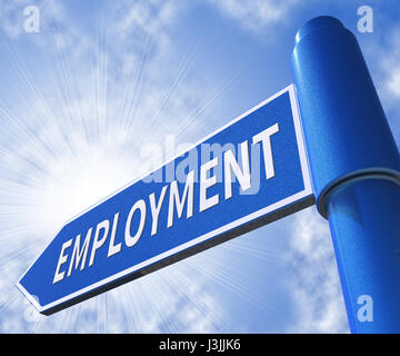 Employment Road Sign Means New Career 3d Illustration Stock Photo