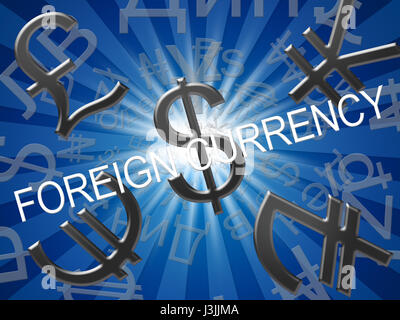 Foreign Currency Symbols Meaning Forex Rate 3d Illustration Stock Photo