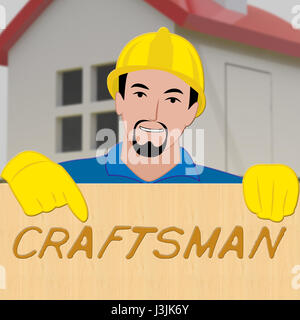 House Craftsmen Means Home Handyman 3d Illustration Stock Photo