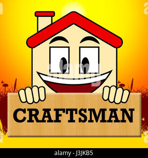 House Craftsmen Meaning Home Handyman 3d Illustration Stock Photo