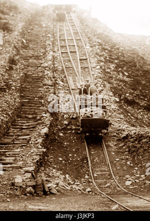 British stone quarry inclined plane - early 1900s Stock Photo