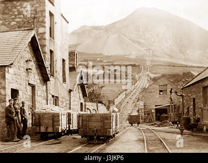 British stone quarry inclined plane - early 1900s Stock Photo