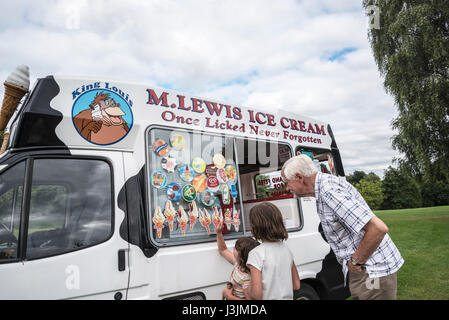 Ice cream Van in the Park in the Picturesque Town of Sandbach in South Cheshire England Stock Photo