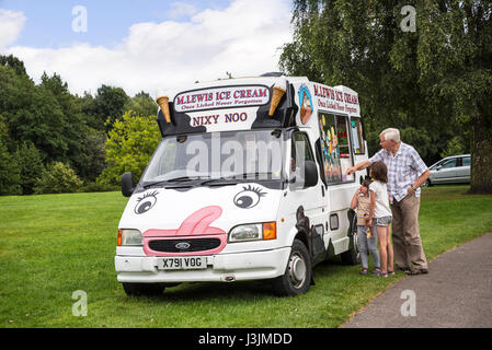 Ice cream Van in the Park in the Picturesque Town of Sandbach in South Cheshire England Stock Photo