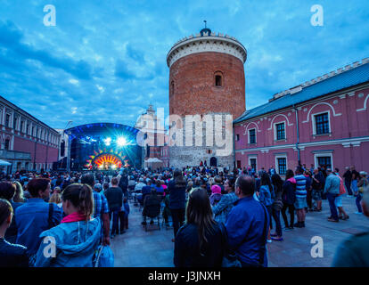 Poland, Lublin Voivodeship, City of Lublin, Old Town, Concert in the castle during Jagiellonian Fair Stock Photo