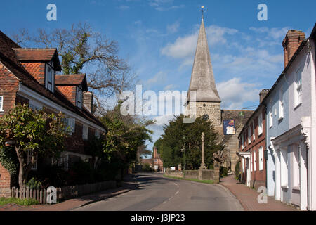 All Saints Anglican parish church on the High Street, Lindfield nr Haywards Heath, West Sussex, England Stock Photo