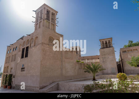 Philately house and Sheikh Mohammed Centre for Cultural Understanding. Located in Al Fahidi Historical Neighborhood  (Al Bastakiya) Stock Photo