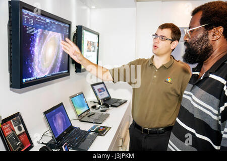 Miami Florida,Coconut Grove,Microsoft Innovative Mobile Lab,smarTECHS,technology,Black Blacks African Africans ethnic minority,adult adults man men ma Stock Photo