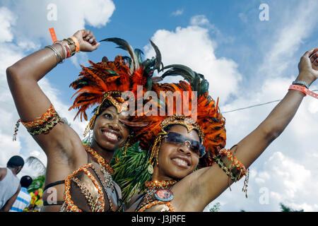 Miami Florida,NE Second 2nd Avenue,Miami Caribbean Carnival,colorful,costume,festival,festivals,parade,Black Blacks African Africans ethnic minority,a Stock Photo
