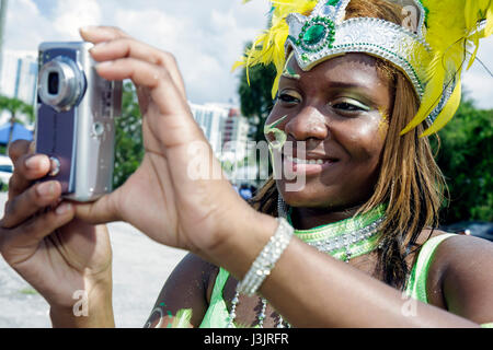 Miami Florida,NE Second 2nd Avenue,Miami Caribbean Carnival,colorful costume,festival,festivals,parade,Black Blacks African Africans ethnic minority,a Stock Photo