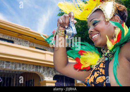 Miami Florida,NE Second 2nd Avenue,Miami Caribbean Carnival,colorful costume,festival,festivals,parade,Black Blacks African Africans ethnic minority,a Stock Photo
