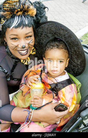 Miami Florida,Little Havana,Jose Marti Park,Halloween Festival,festivals,celebration,fair,Black Blacks African Africans ethnic minority,adult adults w Stock Photo