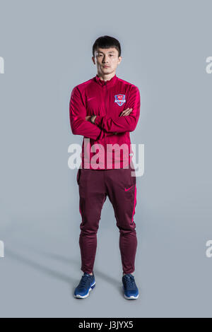 Portrait of Chinese soccer player Liu Weidong of Chongqing Dangdai Lifan F.C. for the 2017 Chinese Football Association Super League, in Chongqing, China, 23 February 2017. Stock Photo