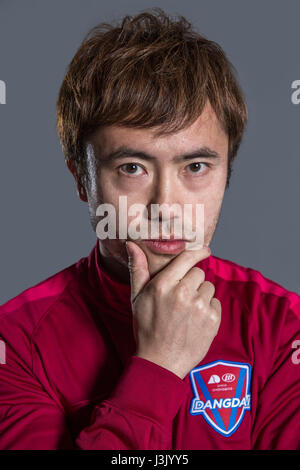 Portrait of Chinese soccer player Liu Yu of Chongqing Dangdai Lifan F.C. for the 2017 Chinese Football Association Super League, in Chongqing, China, 23 February 2017. Stock Photo