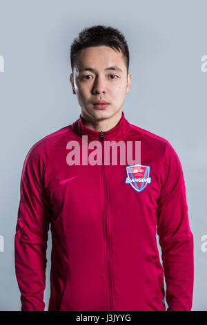 Portrait of Chinese soccer player Fang Jingqi of Guangzhou Evergrande ...