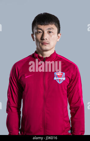 Portrait of Chinese soccer player Liu Weidong of Chongqing Dangdai Lifan F.C. for the 2017 Chinese Football Association Super League, in Chongqing, China, 23 February 2017. Stock Photo