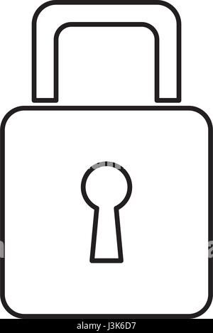 padlock security information technology data line Stock Vector