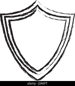 shield protection system technology sketch Stock Vector