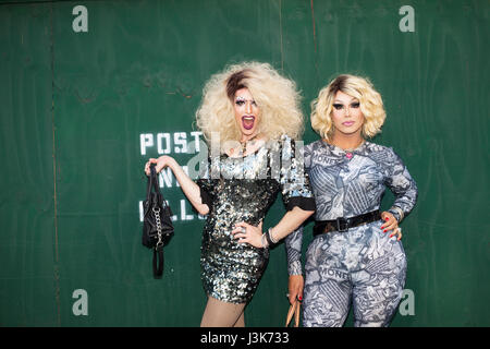 Portrait of two drag queens Stock Photo