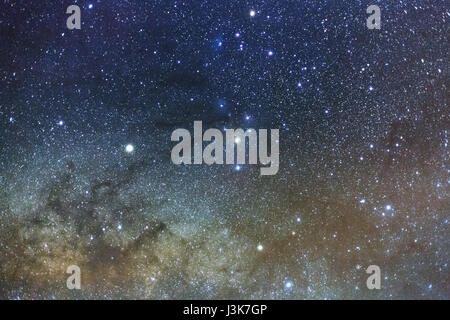 Close up - A wide angle view of the Antares Region of the Milky Way Stock Photo