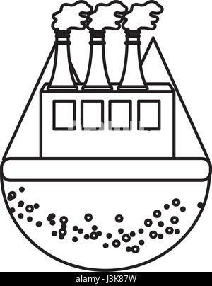 line pollution factory contaminating the environment of planet Stock Vector