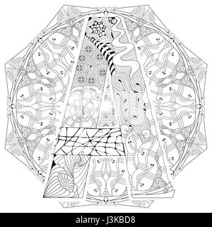 Download Geometric flower mandala for coloring. Mandala vector ...