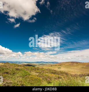 View northwards across the Golden Vale of Tipperary towards Slievenamon from Knockmeal, Knockmealdown Mountains, County Waterford, Ireland Stock Photo