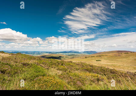 View northwards across the Golden Vale of Tipperary towards Slievenamon from Knockmeal, Knockmealdown Mountains, County Waterford, Ireland Stock Photo