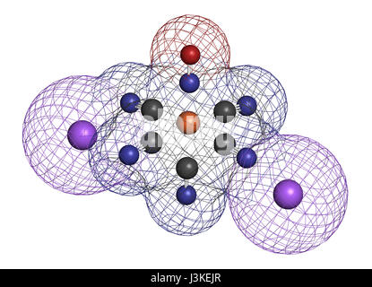 Sodium nitroprusside (SNP) antihypertensive drug molecule. Skeletal ...