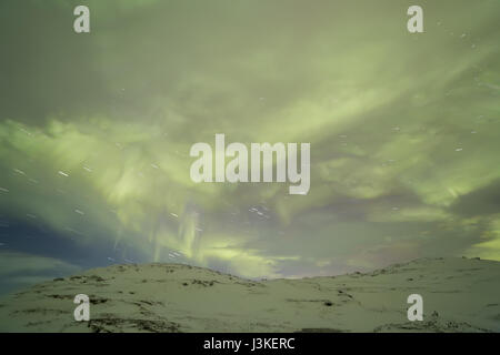 Northern Lights on the Kola Peninsula. Teriberka, Murmansk region, Russia. Stock Photo