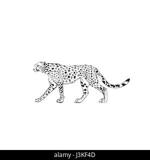 Animal: beautiful cheetah tattoo design Stock Vector