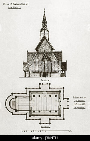 Gol stave church, located at the Norwegian Museum of Cultural History ...