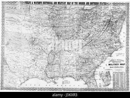United states civil war map Black and White Stock Photos