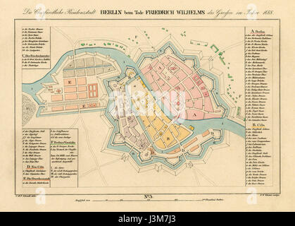 Historischer Atlas von Berlin 1835 p3 (1648 Stock Photo - Alamy