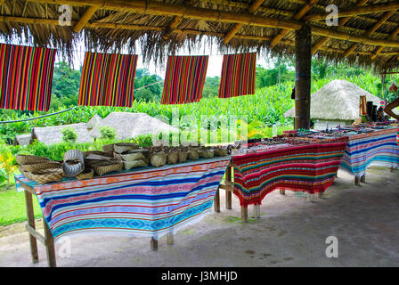 Gift store at the tsachila community.  Santo Domingo de los Tsachilas.  Pichincha.  Ecuador Stock Photo