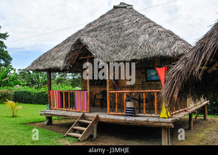 Tsachila dwelling. Tsachila community.  Santo Domingo de los Tsachilas.  Pichincha.  Ecuador Stock Photo