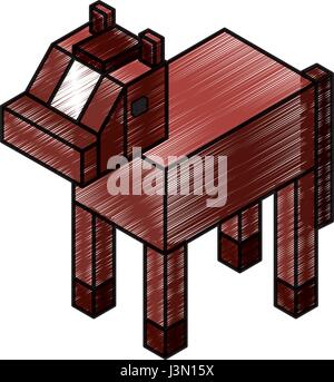 horse isometric isolated icon Stock Vector