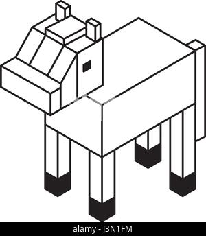 horse isometric isolated icon Stock Vector