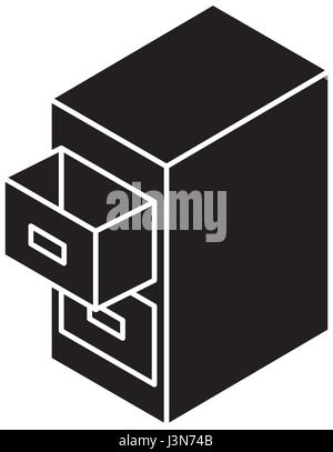 Document filing cabinet isometric Stock Vector