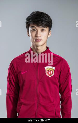 Portrait of Chinese soccer player Zhang Yi of Shanghai SIPG F.C. for the 2017 Chinese Football Association Super League, in Shanghai, China, 15 February 2017. Stock Photo