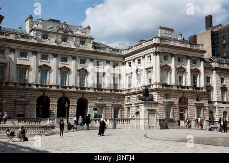 An external view of the Courtauld Gallery in Somerset House, on the Strand, London Stock Photo