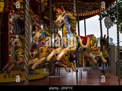 Merry-go-round carousel on the South Bank in London Stock Photo