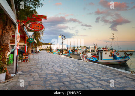 Picturesque Pythagorio town on Samos island, Greece. Stock Photo