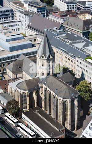 High angle view to the St. Andreas Church in Cologne, Germany Stock Photo