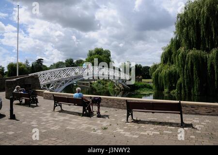 Chinese Bridge, Godmanchester, Cambridgeshire, Bridge was originally erected in 1827.  Designed by James Gallier it has been rebuilt at least twice Stock Photo