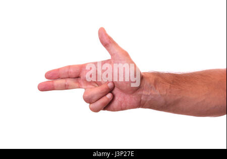 Hand Making Gun Sign Hand making gun sign Stock Photo - Alamy