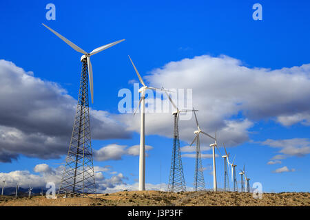wind farm in palmdale, california generating green, renewable enegy Stock Photo